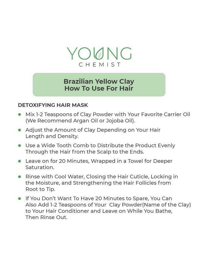 Young Chemist Brazilian Yellow Clay | PH Balancing Exfoliator | Raw, Vegan & Organic | All Skin Types (500g) - Image 5