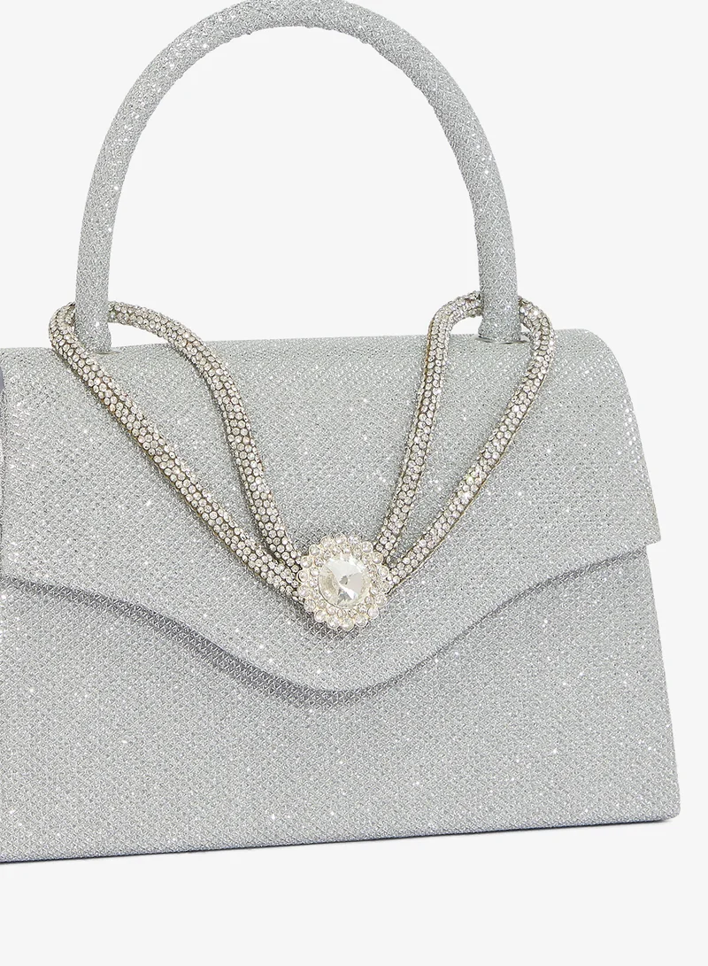 Khizana  Shimmer Diamonte Rhinestone Embellished Satchel Bag With Top Handle for Women | Best Price UAE