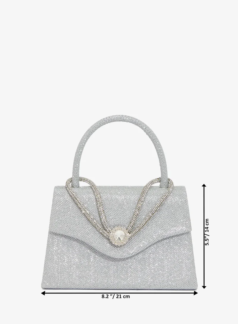 Khizana  Shimmer Diamonte Rhinestone Embellished Satchel Bag With Top Handle for Women | Best Price UAE