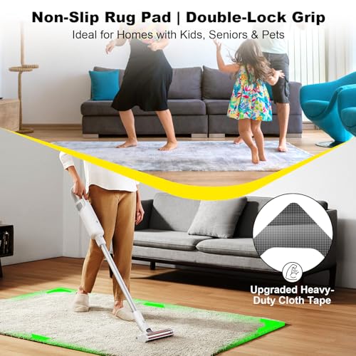 PHIXBEAR Rug Tape 24 Pcs, Strong Hold Anti-Slip Pads, No-Glue Silicone Bottom, Washable & Reusable, Low-Odor, Pre-Cut Corner Triangles & Edge Strips, Keeps Rug Corners/Edges Flat on Hardwood & Tile - Image 4