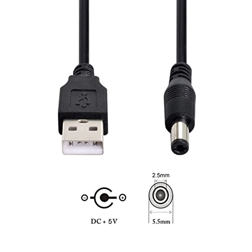 cablecc USB 2.0 Male A Type to 5.5 x 2.5mm DC 5V Power Plug Barrel Connector Charge Cable 80cm - Image 3
