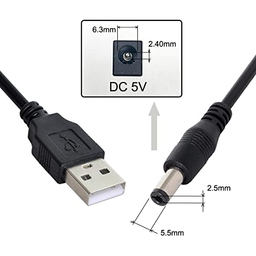 cablecc USB 2.0 Male A Type to 5.5 x 2.5mm DC 5V Power Plug Barrel Connector Charge Cable 80cm - Image 2
