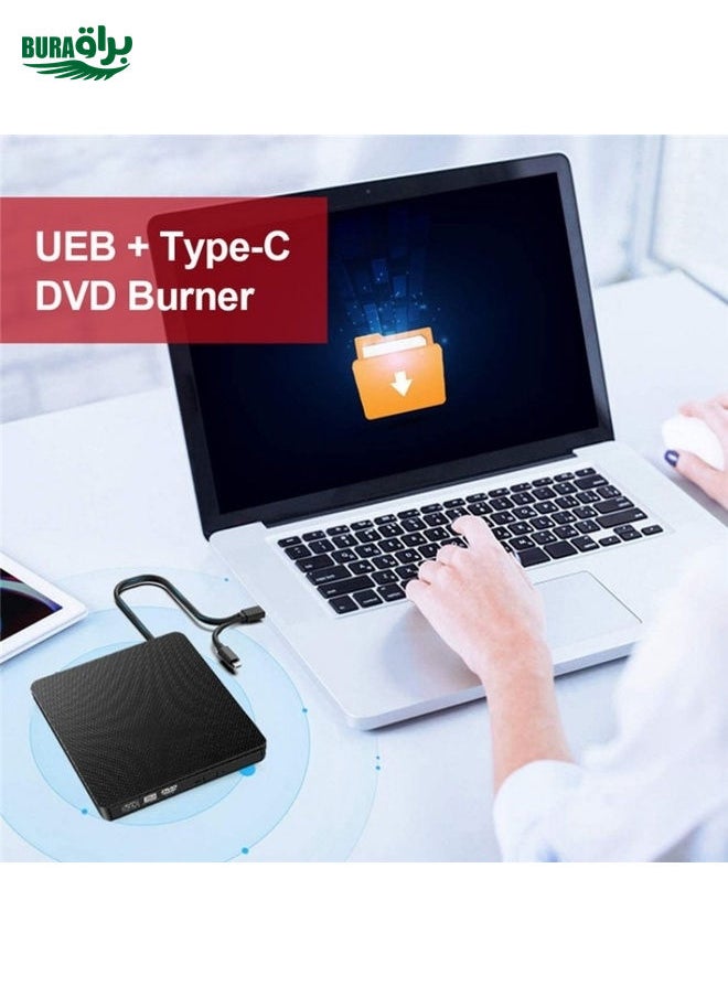 BURAQ XD009 External CD Reader VCD Burner Ultra-thin Design Laptop Computer USB 3.0+Type-C DVD Drive  - Image 2