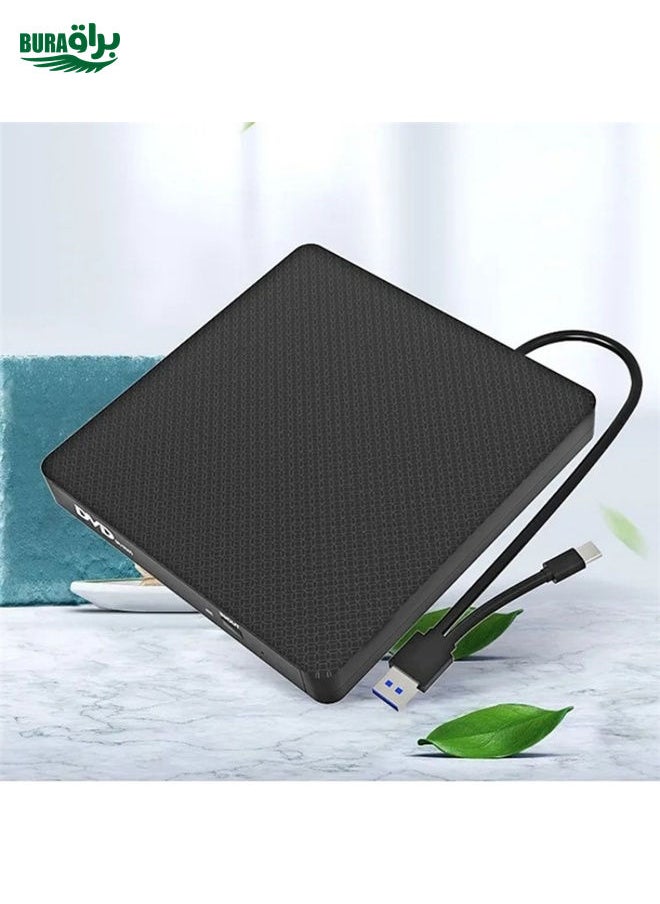BURAQ XD009 External CD Reader VCD Burner Ultra-thin Design Laptop Computer USB 3.0+Type-C DVD Drive  - Image 4
