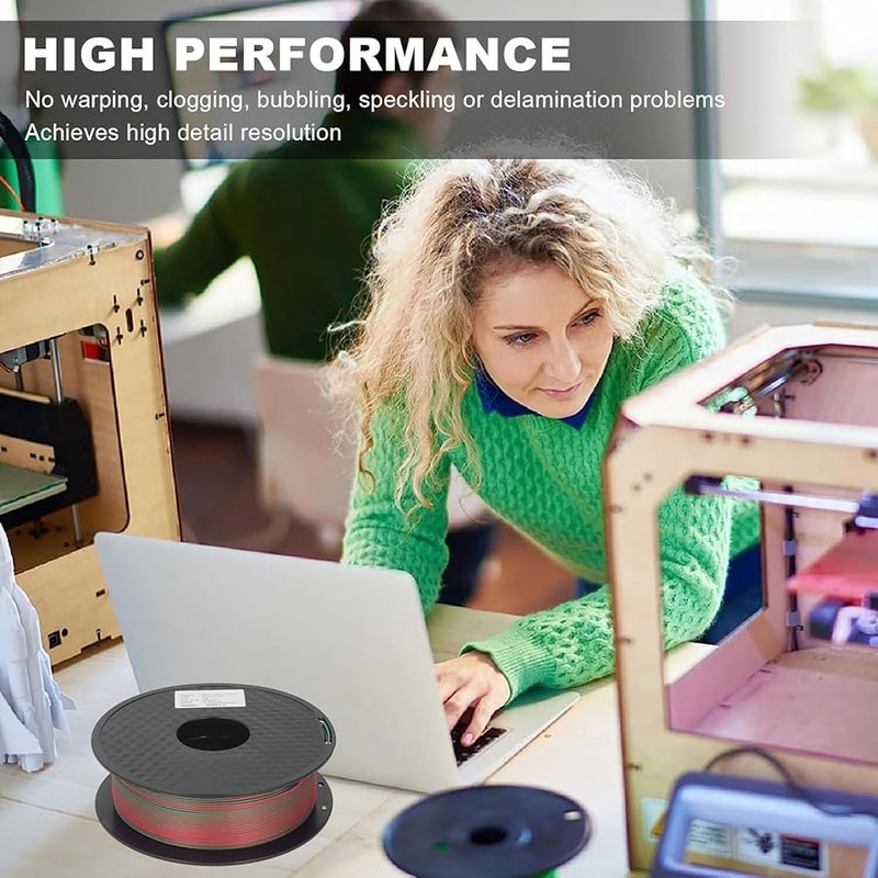 Dual Color Shiny PLA Filament 1.75mm Clog Effortless High Performance 3D Printer Consumables - Image 3