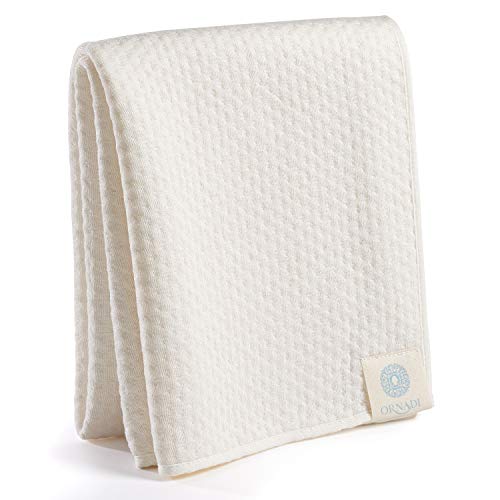 Ornadi Organic Cotton Bamboo Viscose Face Towel Luxury Care for Sensitive Skin & Natural Hair Drying Made in USA Ultra Soft Absorbent Eco Travel 15 X 35 - Image 1