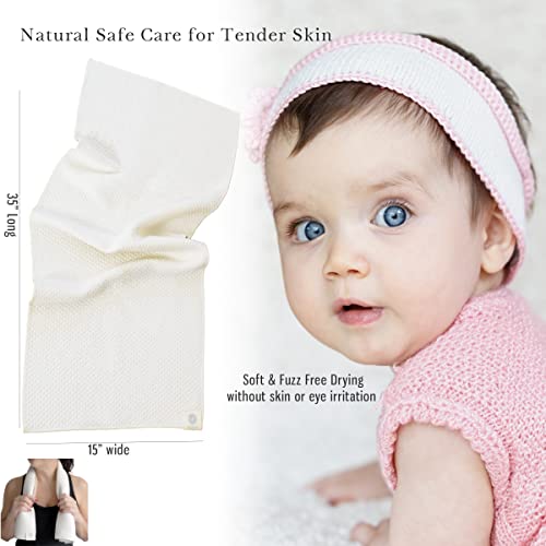 Ornadi Organic Cotton Bamboo Viscose Face Towel Luxury Care for Sensitive Skin & Natural Hair Drying Made in USA Ultra Soft Absorbent Eco Travel 15 X 35 - Image 4