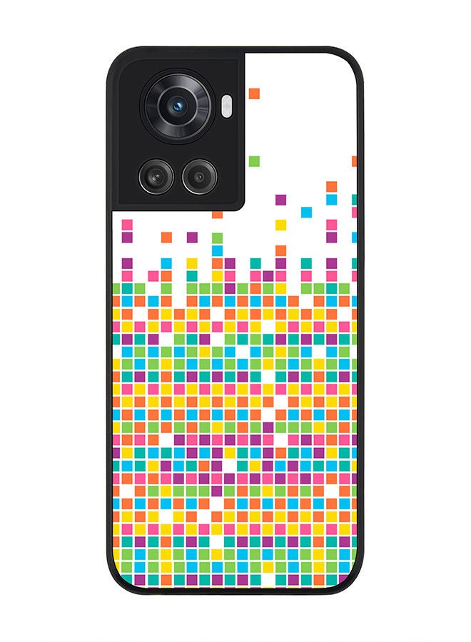 Stylizedd Rugged Black edge case for OnePlus 10R 5G/OnePlus Ace 5G Slim fit Soft Case Flexible Rubber Edges Anti Drop TPU Gel Thin Cover - Falling Tiles - Image 1