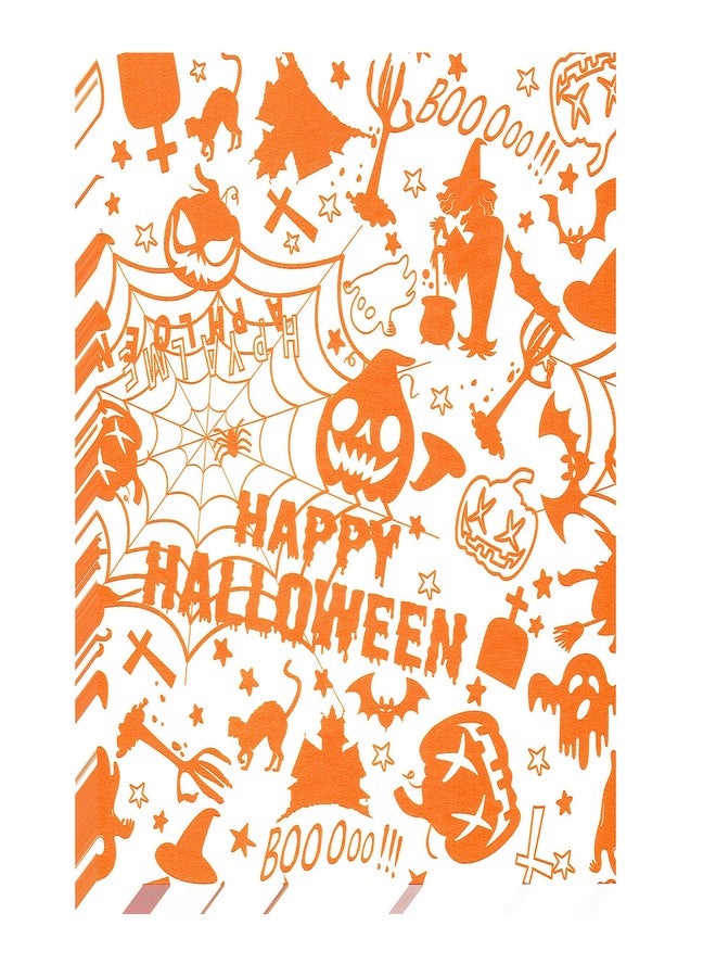 Suiwen 100pcs Halloween Themed Wax Paper Sheet, Food Picnic Printed with Pumpkin, Spider and Spiderweb, Greaseproof Paper,Waterproof Dry Hamburger Liners Wrapping Tissue (Orange) - Image 1