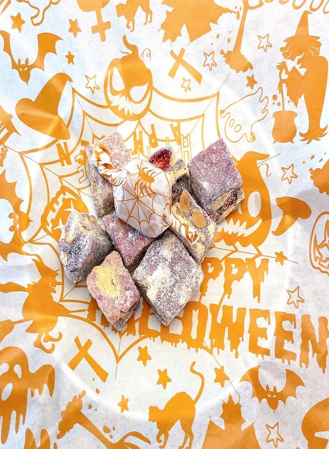 Suiwen 100pcs Halloween Themed Wax Paper Sheet, Food Picnic Printed with Pumpkin, Spider and Spiderweb, Greaseproof Paper,Waterproof Dry Hamburger Liners Wrapping Tissue (Orange) - Image 3