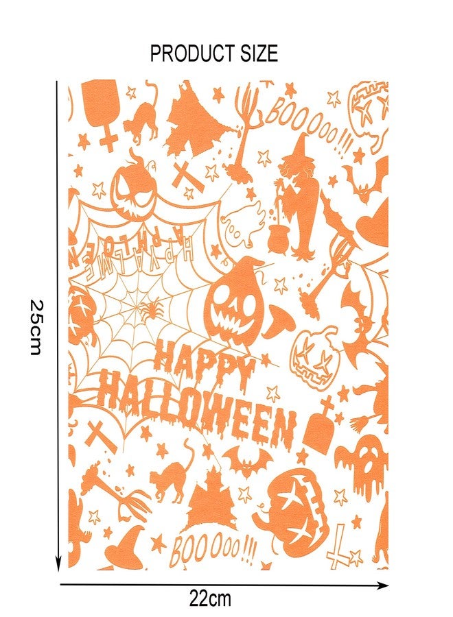 Suiwen 100pcs Halloween Themed Wax Paper Sheet, Food Picnic Printed with Pumpkin, Spider and Spiderweb, Greaseproof Paper,Waterproof Dry Hamburger Liners Wrapping Tissue (Orange) - Image 2