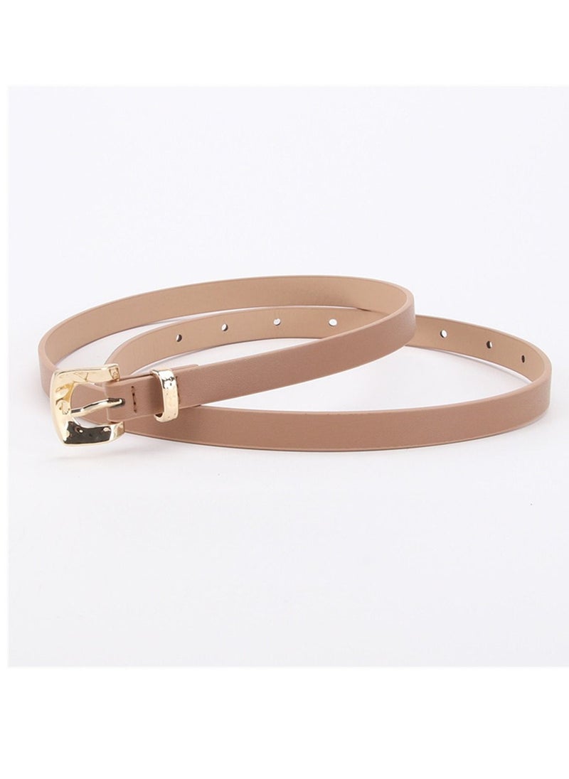 Loquat - Fashion Student Jeans Accessorize With Skinny Belt Clothing 105cm Brown - Image 1
