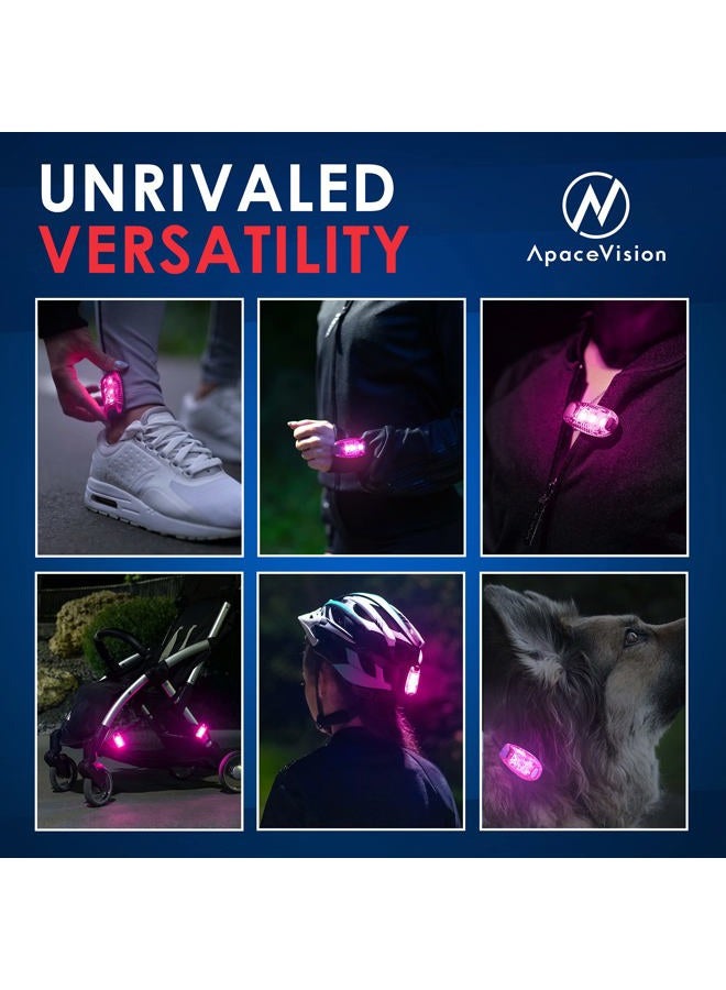 Apace Vision ضوء أمان LED (عبوة 2) - أضواء وميض/تشغيل للمشاة، الكلاب، الدراجات، المشي، القوارب، الكاياك، عربات الأطفال والمزيد - ملحقات عالية الوضوح لمعداتك العاكسة، الدراجة - Image 5