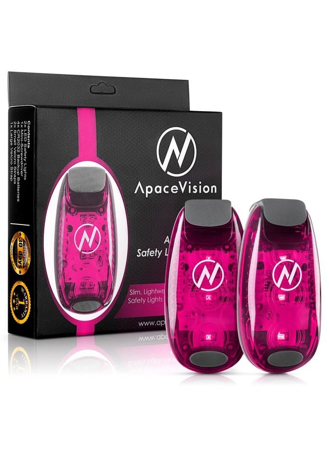 Apace Vision ضوء أمان LED (عبوة 2) - أضواء وميض/تشغيل للمشاة، الكلاب، الدراجات، المشي، القوارب، الكاياك، عربات الأطفال والمزيد - ملحقات عالية الوضوح لمعداتك العاكسة، الدراجة - Image 1