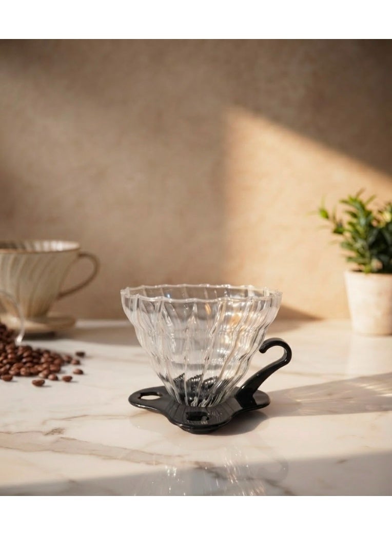 طقم V60 لتحضير القهوة المختصة يدويًا 12 قطعة مع مطحنة يدوية وإبريق رقبة إوزة وميزان رقمي وسيرفر زجاجي - Image 3