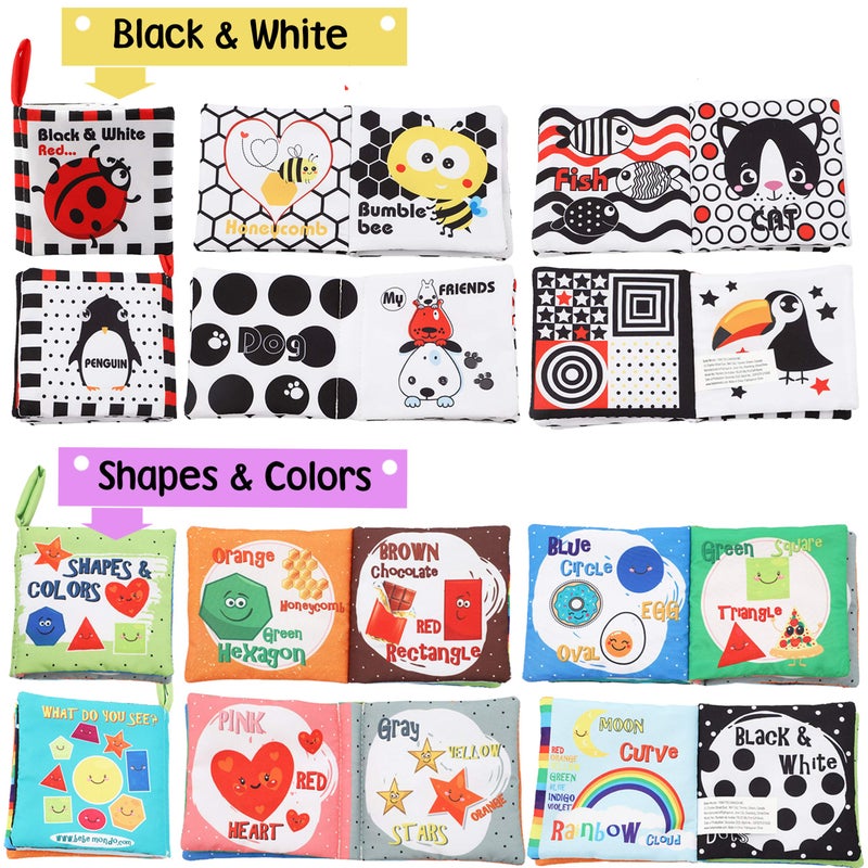 Bebe Mondo Baby Books Toys Gifts, Touch and Feel Cloth Crinkle Books for Babies,Infant Toddler Baby 0-3-6-12-18 Months,Early Learning Toys 6 to 12 Months 1-2 Years Old, Easter Shower Gift for Boys Girls,8 PCS - Image 4