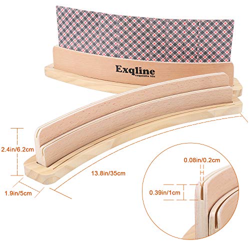 Exqline Curved Wooden Playing Card Holder Tray Rack Organizer Set of 2 Solid Card Holder for Kids Seniors - 13.8 x 1.9 x 2.4 Inch for Bridge Canasta Strategy Card Playing - Image 5