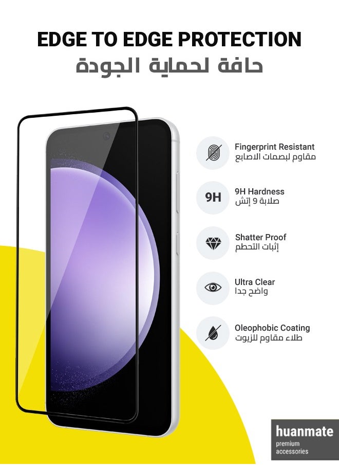 2 in 1 Samsung Galaxy S23 FE Protection Pack - Ultra Clear Shockproof Case & Edge-to-Edge Screen Protector, 360 Degree Protection, Back Cover & Screen Protector for Samsung Galaxy S23 FE