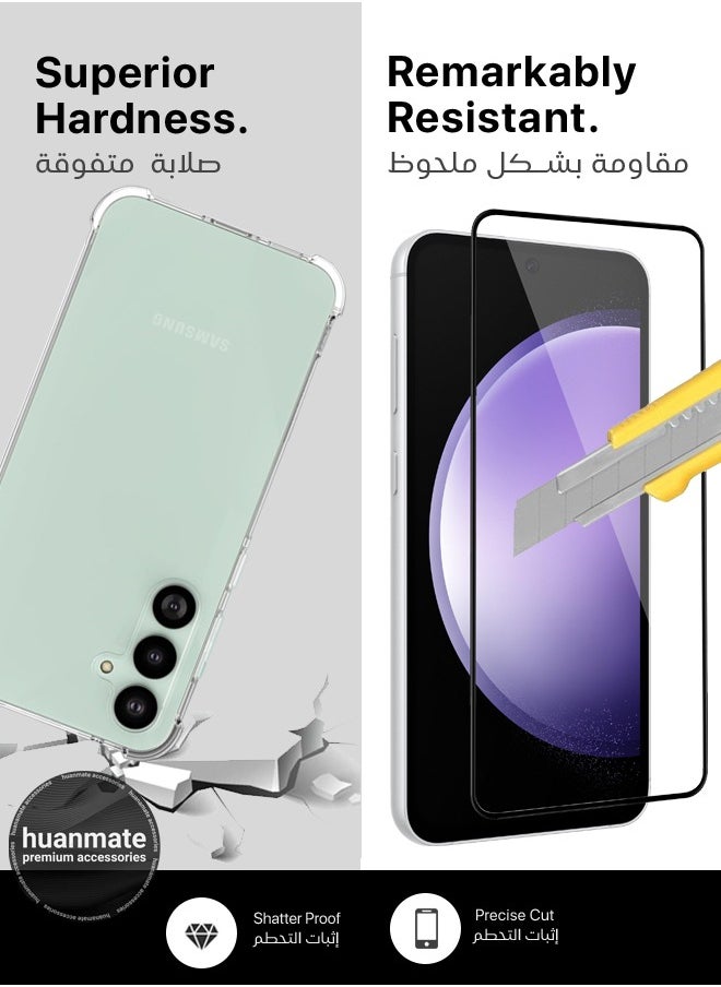2 in 1 Samsung Galaxy S23 FE Protection Pack - Ultra Clear Shockproof Case & Edge-to-Edge Screen Protector, 360 Degree Protection, Back Cover & Screen Protector for Samsung Galaxy S23 FE