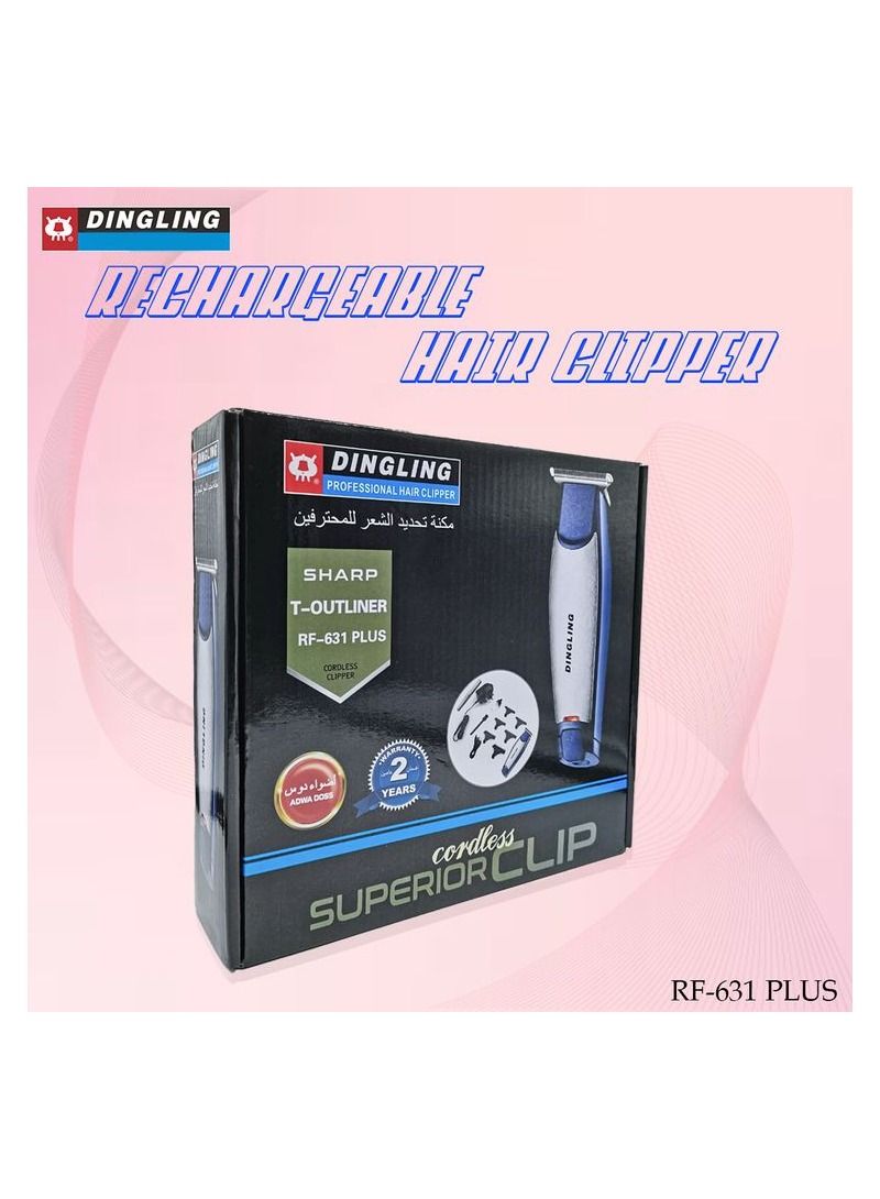 دينجلينج ماكينة تهذيب الشعر من DlNGLING مزودة بمشبك لاسلكي ممتاز ، ماكينة تشذيب اللحية عالية الدقة قابلة لإعادة الشحن من DlNGLING RF631 - Image 1