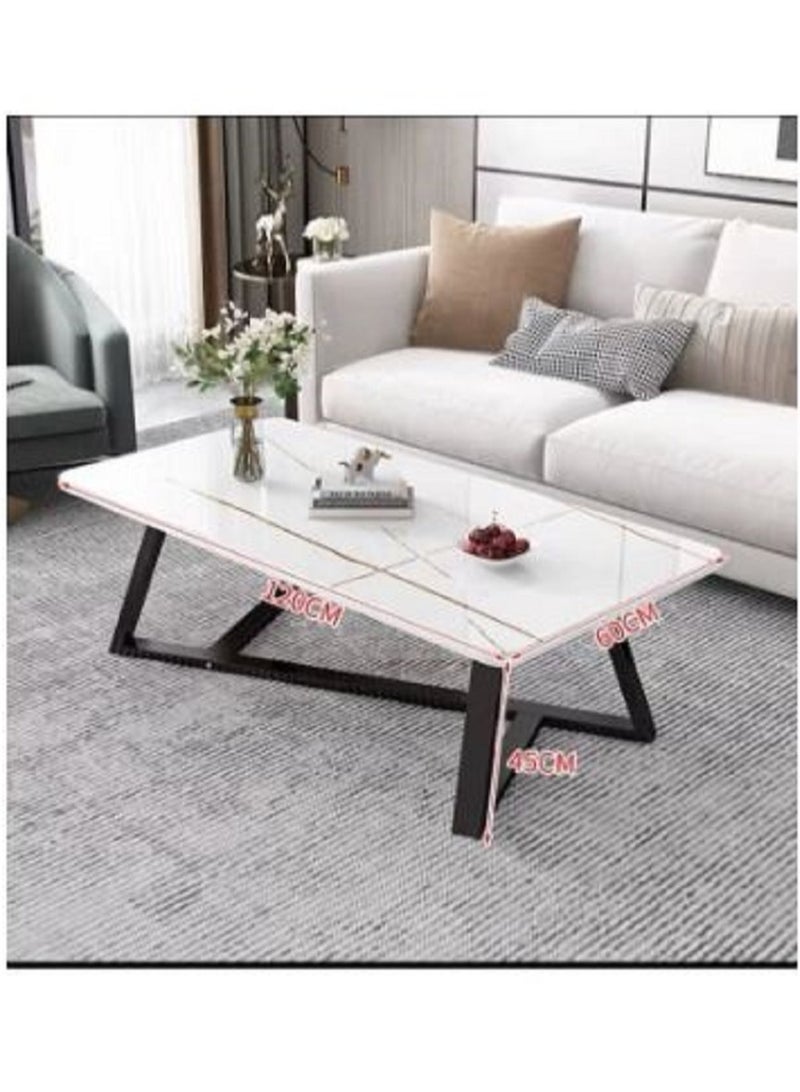 إيه جي دي طاولة قهوة مستطيلة بأرجل بإطار فولاذي وسطح مكتب كبير أنيق - Image 4