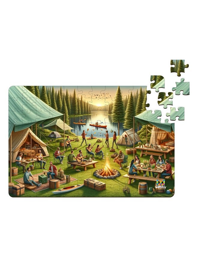 Webby Outdoor Camping Jigsaw Puzzle For Kids, 108 Pieces - Image 1