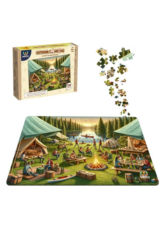 Webby Outdoor Camping Jigsaw Puzzle For Kids, 108 Pieces - Image 3