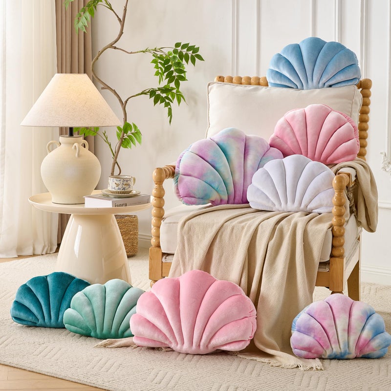 XIAIJIA Seashell Decorative Pillow Shell Shaped Throw Pillow 3D Insert Beach Pillow Soft Velvet Pillow Sea Ocean Decoration Couch Bed Pillow Cushions(Pink,14 X 11 inch) - Image 5