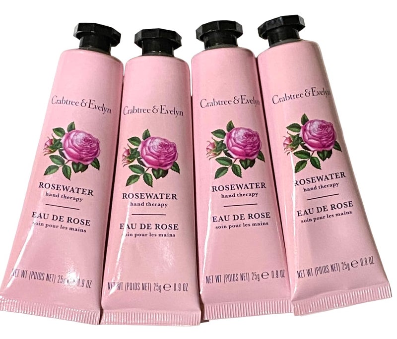 Crabtree & Evelyn Rosewater Hand Therapy .9 oz SET OF 4