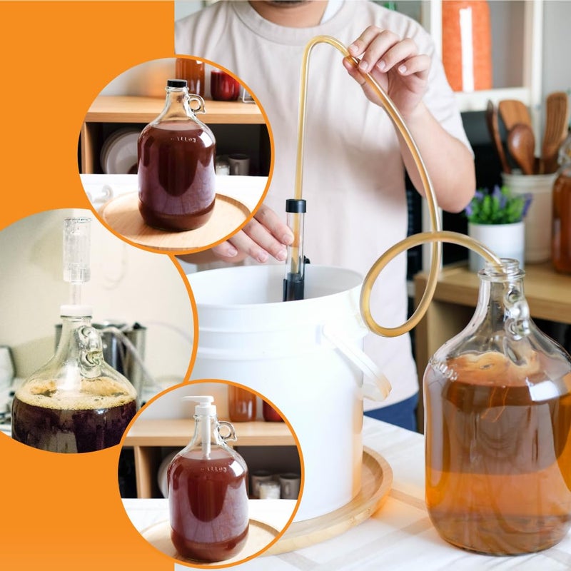 fastrack Home Brew Ohio Glass Wine Fermenter Includes Rubber Stopper and Airlock 1 gallon Capacity  - Image 5