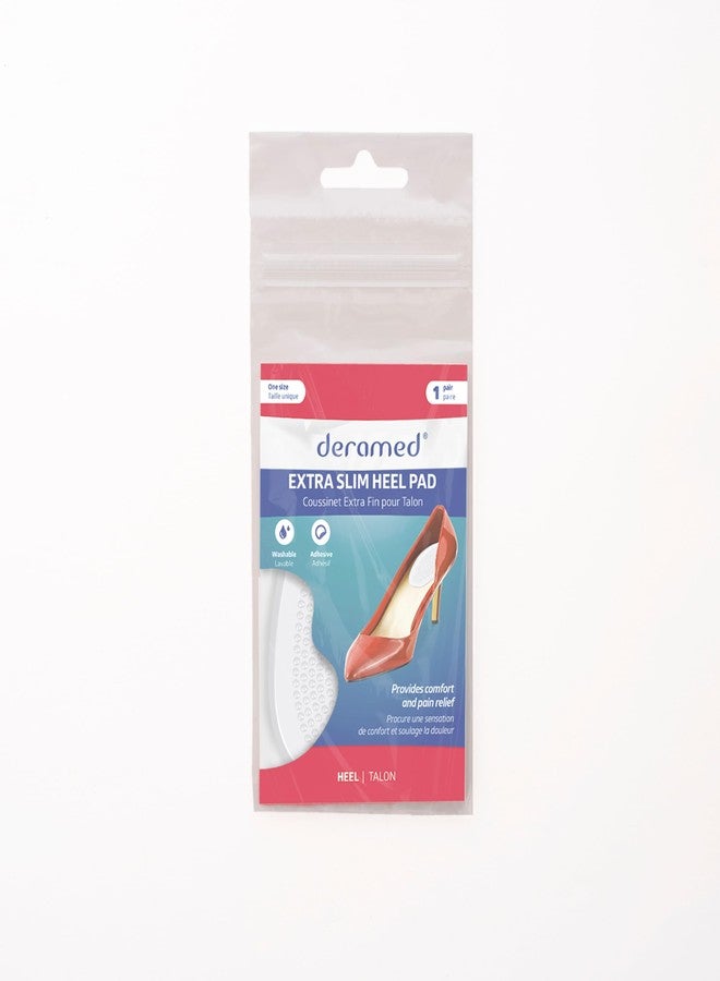 DERAMED Extra Slim Heel Pad Transparent Gel Non-Slip Self-Adhesive for Comfort and Pain Relief in High Heels Boots and Sandals - Image 1