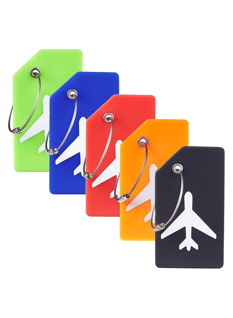 Excefore 5 Pack Silicone Luggage Tag, With Name ID Card Quickly Spot Luggage Suitcase, Anti-lost Tag - Image 1