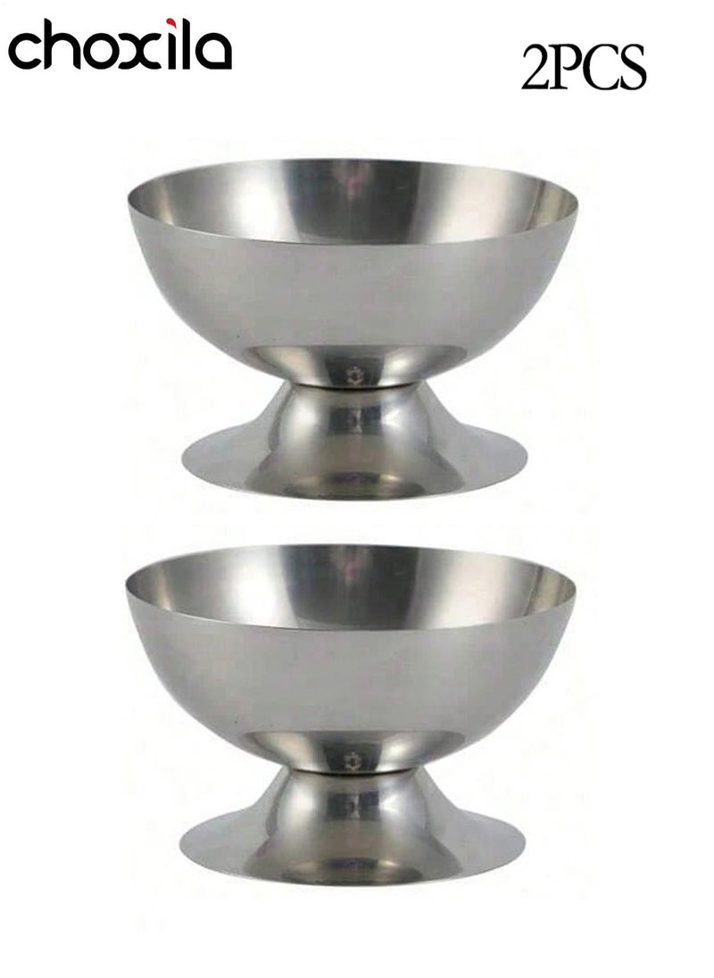 choxila 2pcs Dessert Cup, Dessert Bowl, Stainless Steel Dessert Cup, Ice Cream Cup, Pudding Cup, Custard Bowl  - Image 3