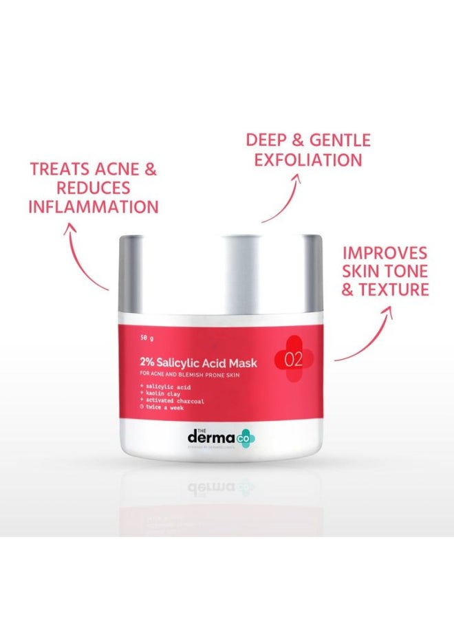 THE derma Co قناع الوجه بحمض الساليسيليك 2% من ديرما كو للرجال والنساء للبشرة المعرضة لحب الشباب والبقع - 50 جم (ديرماكو) - Image 4