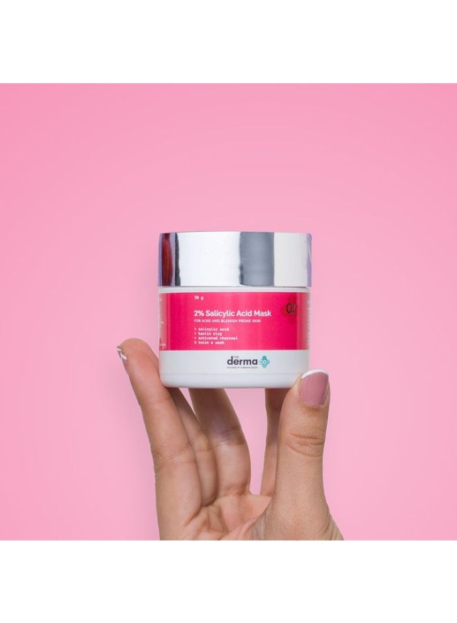 THE derma Co قناع الوجه بحمض الساليسيليك 2% من ديرما كو للرجال والنساء للبشرة المعرضة لحب الشباب والبقع - 50 جم (ديرماكو) - Image 2