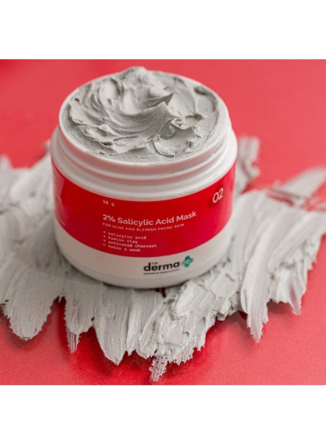 THE derma Co قناع الوجه بحمض الساليسيليك 2% من ديرما كو للرجال والنساء للبشرة المعرضة لحب الشباب والبقع - 50 جم (ديرماكو) - Image 3