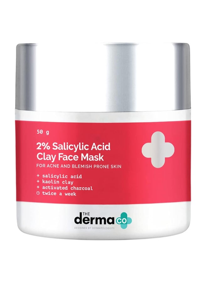 THE derma Co - قناع الوجه بحمض الساليسيليك 2% من ديرما كو للرجال والنساء للبشرة المعرضة لحب الشباب والبقع - 50 جم (ديرماكو) - Image 1