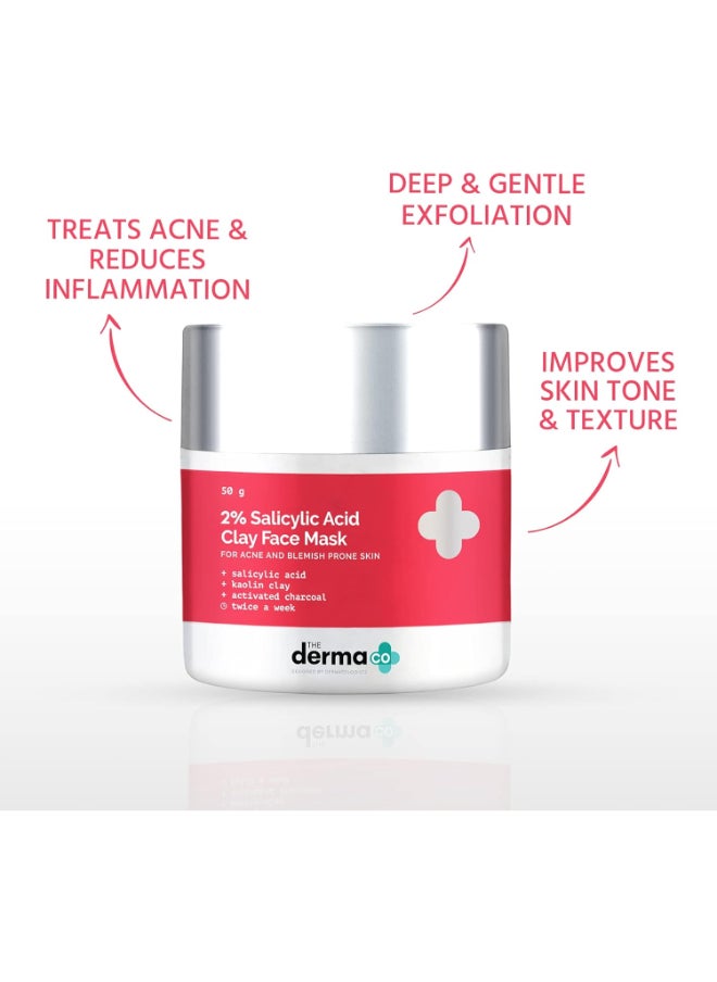 THE derma Co - قناع الوجه بحمض الساليسيليك 2% من ديرما كو للرجال والنساء للبشرة المعرضة لحب الشباب والبقع - 50 جم (ديرماكو) - Image 1