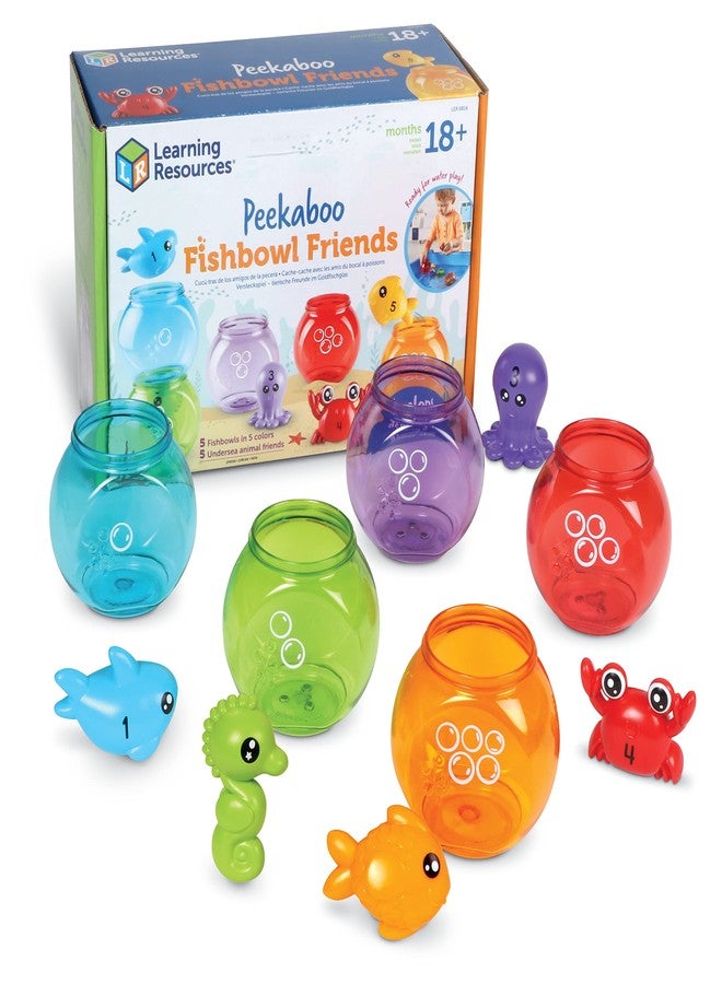 Learning Resources Peekaboo Fishbowl Friends - Counting and Fine Motor Skills, Water and Bathtub Toys, Toddler Games, Preschool Activities, Math Manipulatives, Gifts for Boys and Girls - Image 1