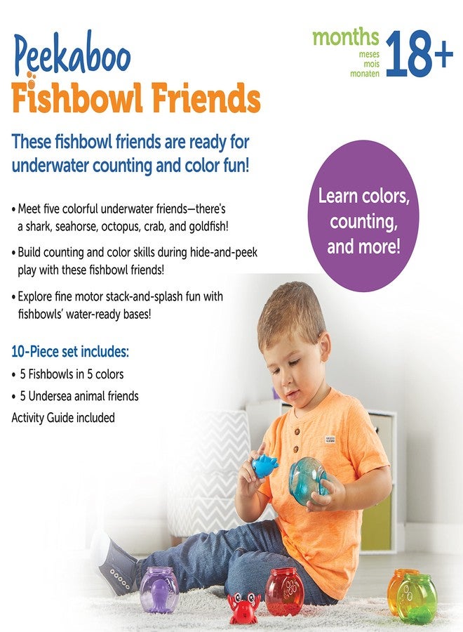 Learning Resources Peekaboo Fishbowl Friends - Counting and Fine Motor Skills, Water and Bathtub Toys, Toddler Games, Preschool Activities, Math Manipulatives, Gifts for Boys and Girls - Image 2