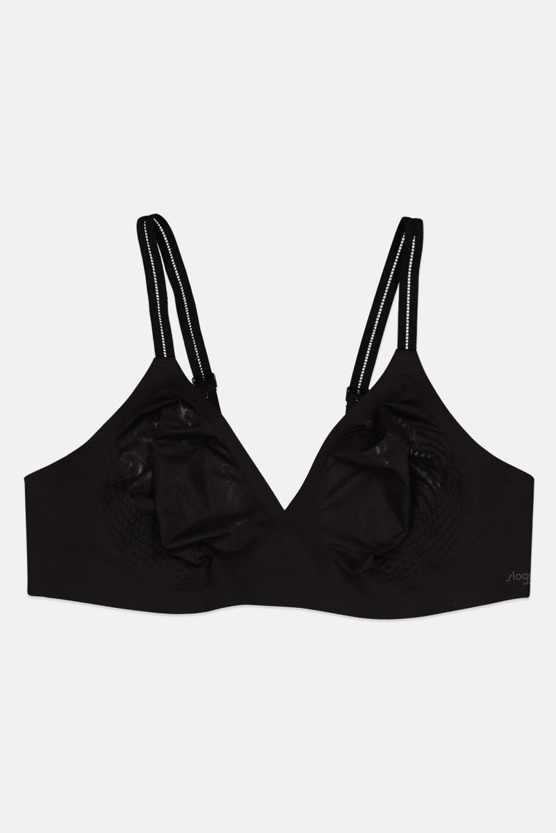 sloggi سوتيان ناعم بدون حشوة للنساء بتصميم محكم، أسود - Image 1