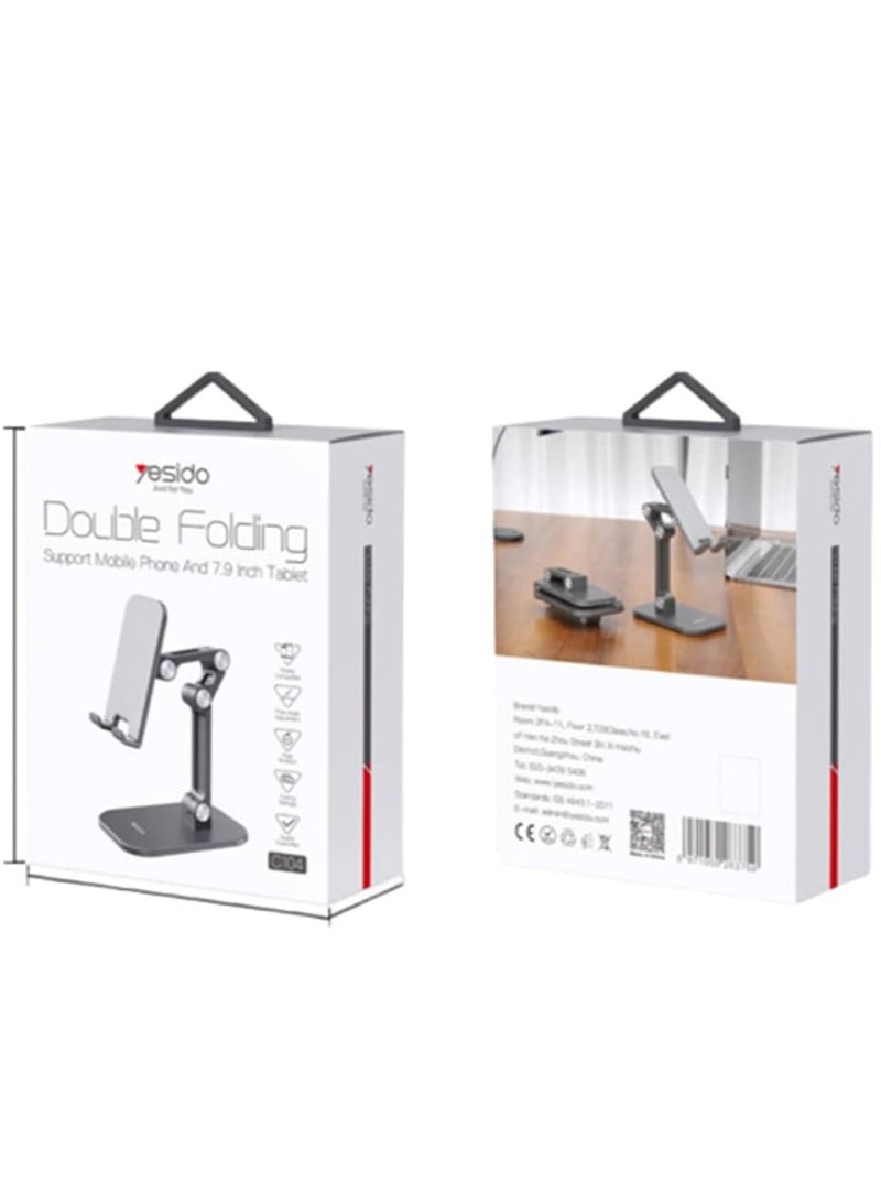 ELTRAZONE Double Folding Free Rotation Support Stand – Adjustable Stand for Mobile Phones & 7.9-Inch Tablets (C104) - Image 3