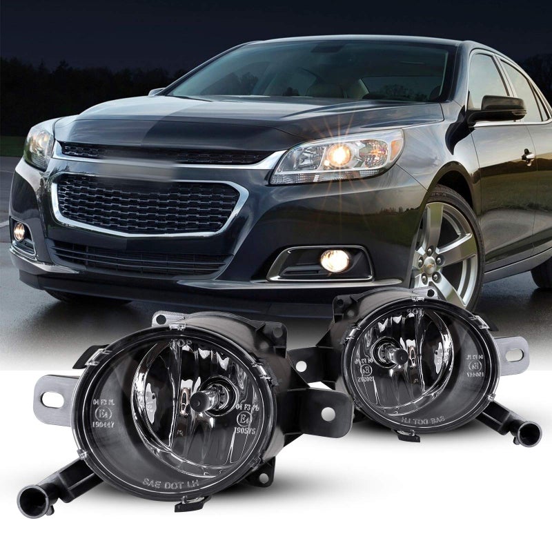 AUTOFREE Fog Lights Fit for Chevy Malibu LSLTZLT 20132015 Chevy SS 20142017 Cadillac SRX 20102015 Fog Lamps Assembly with H10 12V42W Bulbs 1 Pair Clear Lens