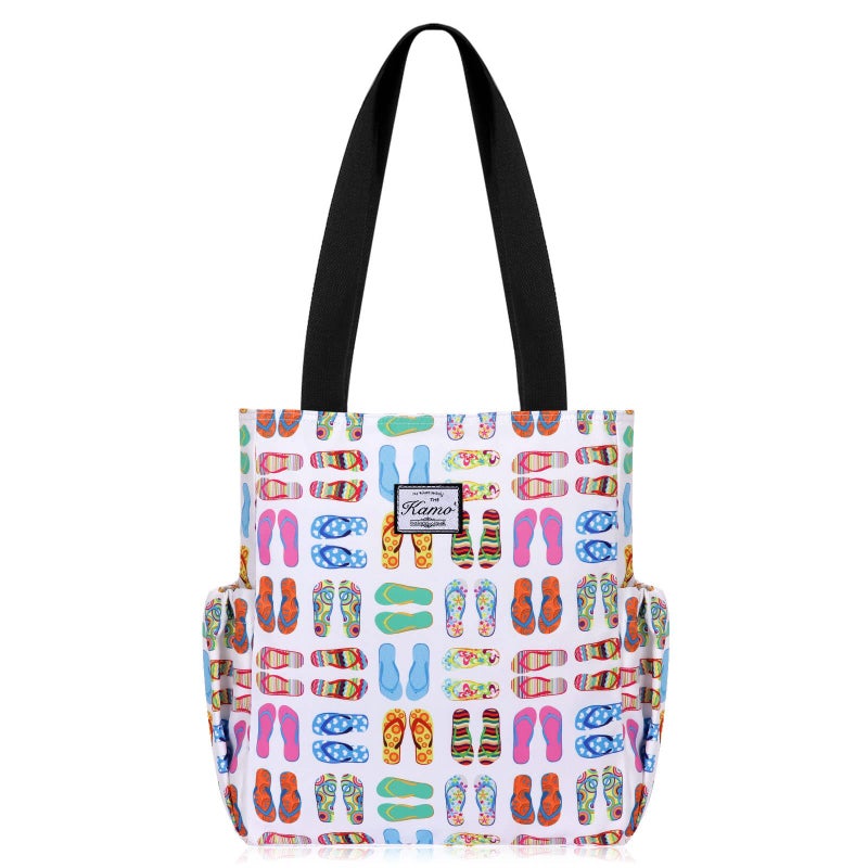 KAMO Floral Tote Bag Waterproof Lightweight Handbags Travel Shoulder Bag for Hiking Yoga Gym Swimming Travel Beach - Image 2