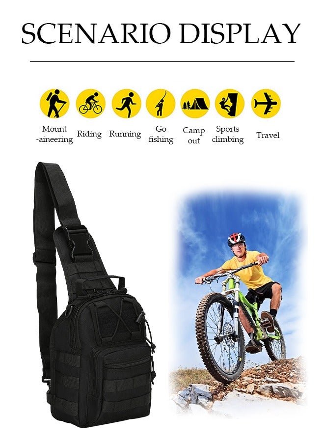 Tactical Backpack, Waterproof Military Cross-body Sling Shoulder Backpack Chest Bag for Men Outdoor, Traveling, Trekking, Camping, Every Day Carry  - Image 4
