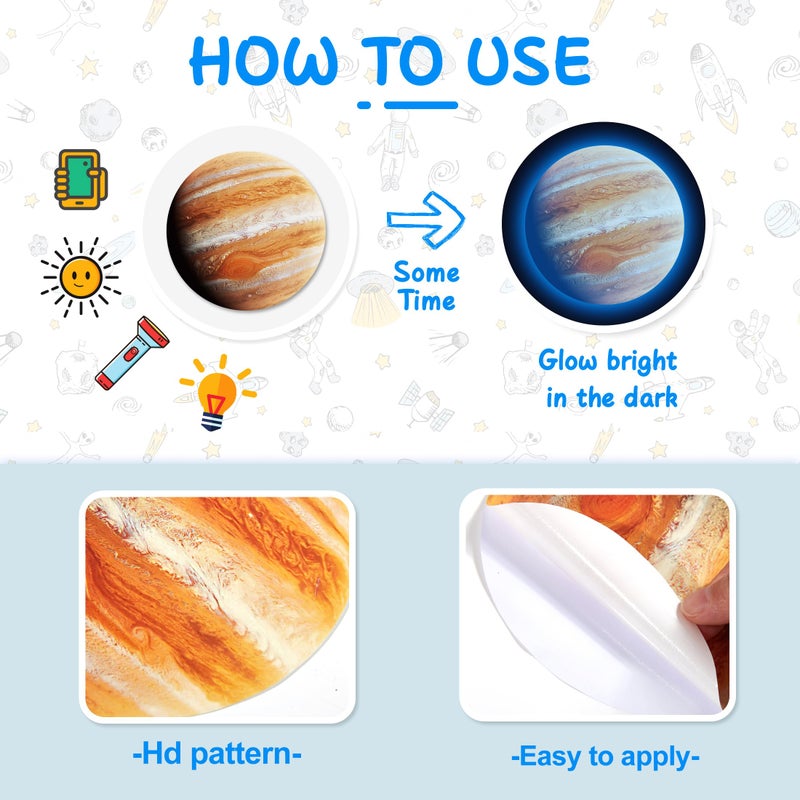 Robmoda Solar System Wall Decals Glow in The Dark Stars 780 PCS, Glowing Planets Stickers for Ceiling, Nursery Wall Stickers for Bedroom, Kids Room Decorations (Blue) - Image 4