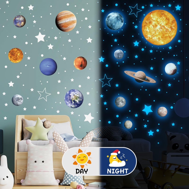 Robmoda Solar System Wall Decals Glow in The Dark Stars 780 PCS, Glowing Planets Stickers for Ceiling, Nursery Wall Stickers for Bedroom, Kids Room Decorations (Blue) - Image 5