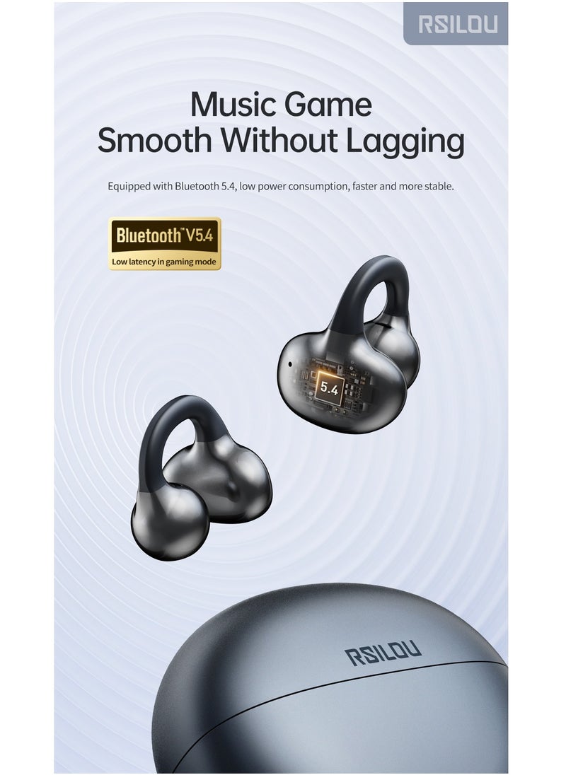rsilou - OW06U OWS wireless Bluetooth Earbuds, No ear canal insertion, comfortable for long-term wear, 3C button battery for Fast Charging case with buzzer notification, Professionally tuned - Image 1