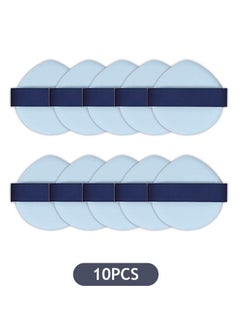 Powder Puff Teardrop Puff, 10 Pcs Dry and Wet Makeup Triangle Puffs Sponge Latex Free, Special Sponge Powder Puff for Liquid Foundation (Blue)