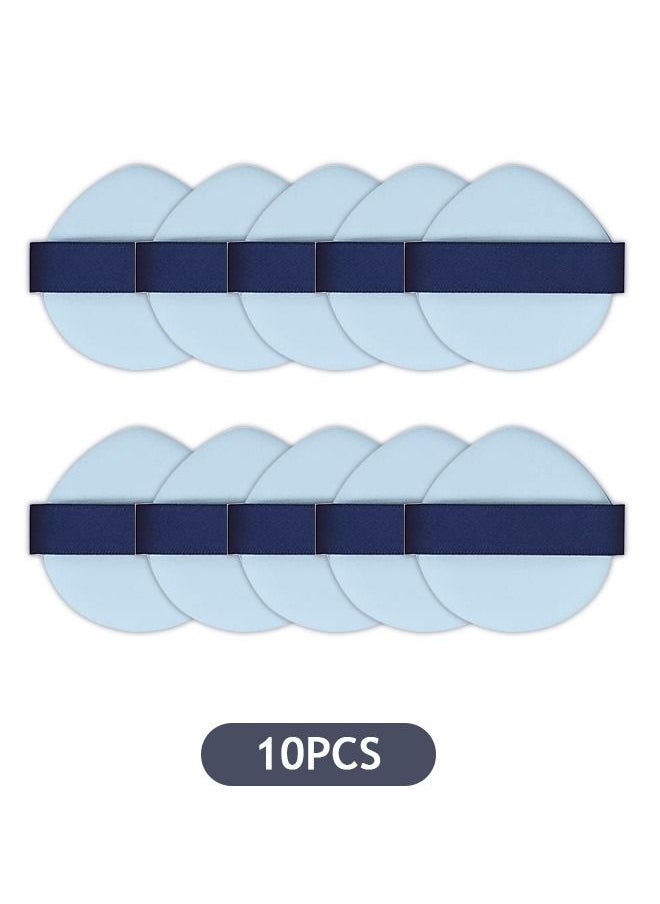 Generic - Powder Puff Teardrop Puff, 10 Pcs Dry and Wet Makeup Triangle Puffs Sponge Latex Free, Special Sponge Powder Puff for Liquid Foundation (Blue) - Image 1